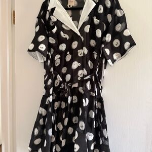 Plenty by Tracy Reese Black and White Polka Dot Shirt Dress